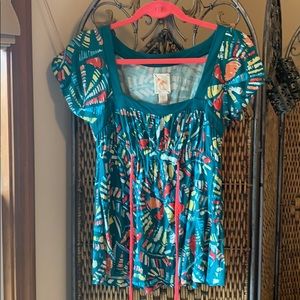 Anthropologie patterned short sleeve top